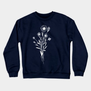 White flower Crewneck Sweatshirt